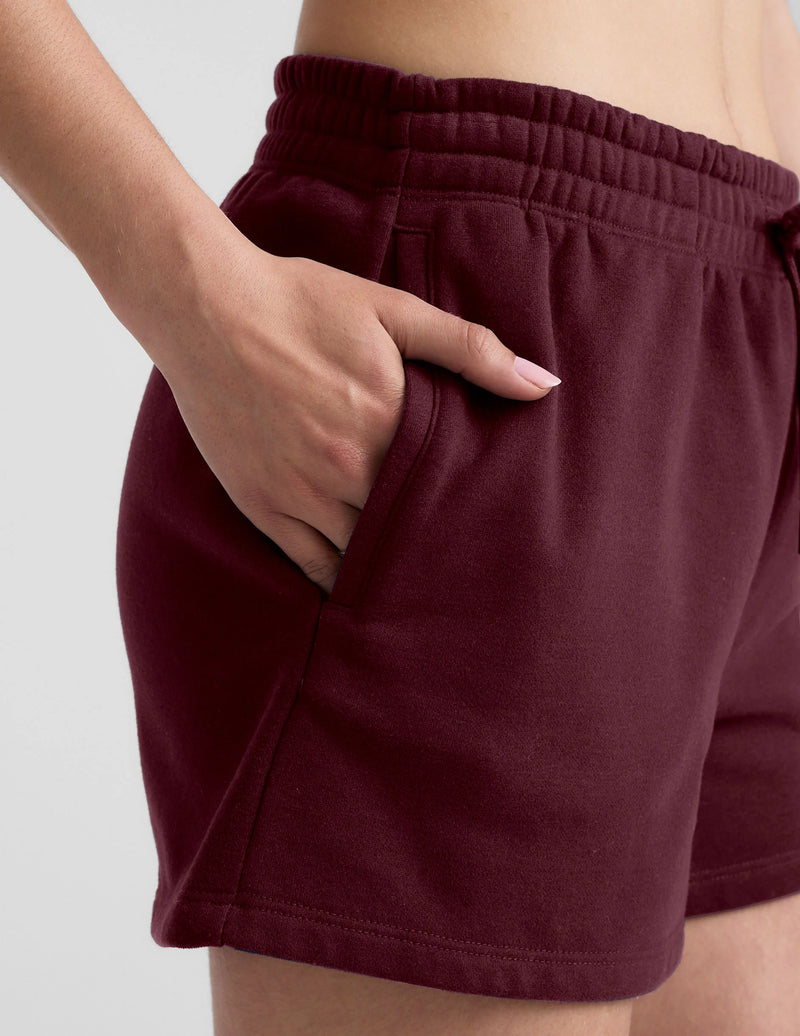 Beyond Yoga Luxefleece 3.5" Sweat Short Dark Cherry