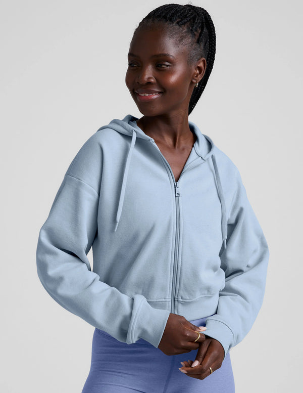 Beyond Yoga Luxefleece Zip Up Hoodie Blue Zen