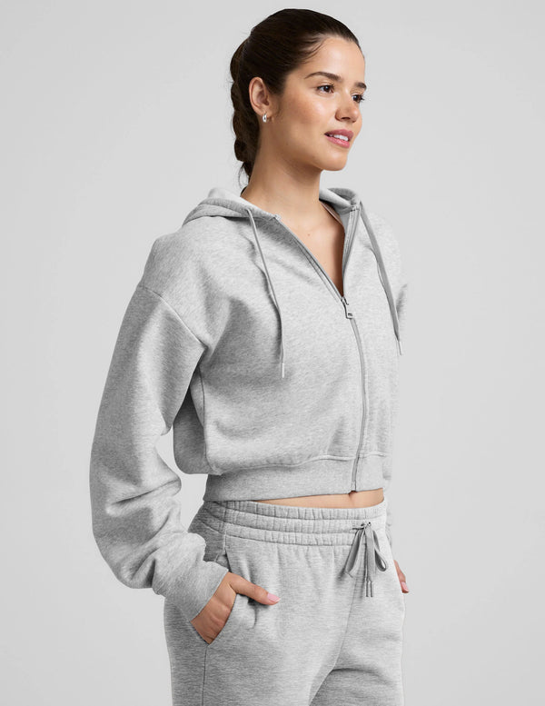 Beyond Yoga Luxefleece Zip Up Hoodie Light Heather Gray