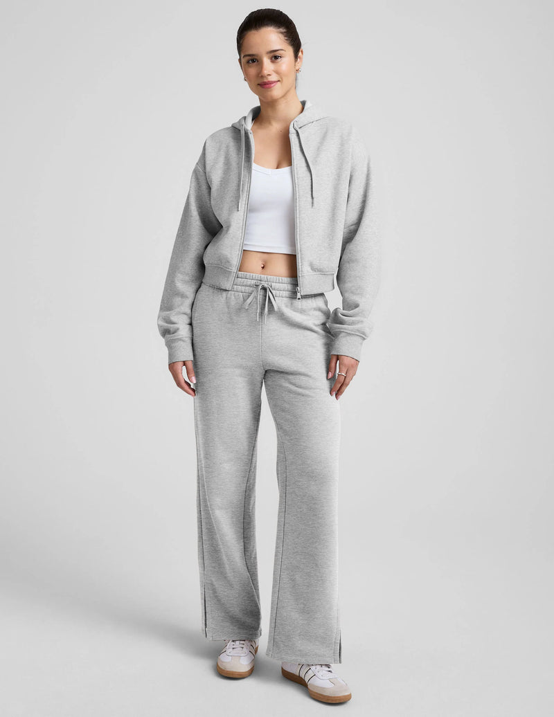 Beyond Yoga Luxefleece Zip Up Hoodie Light Heather Gray