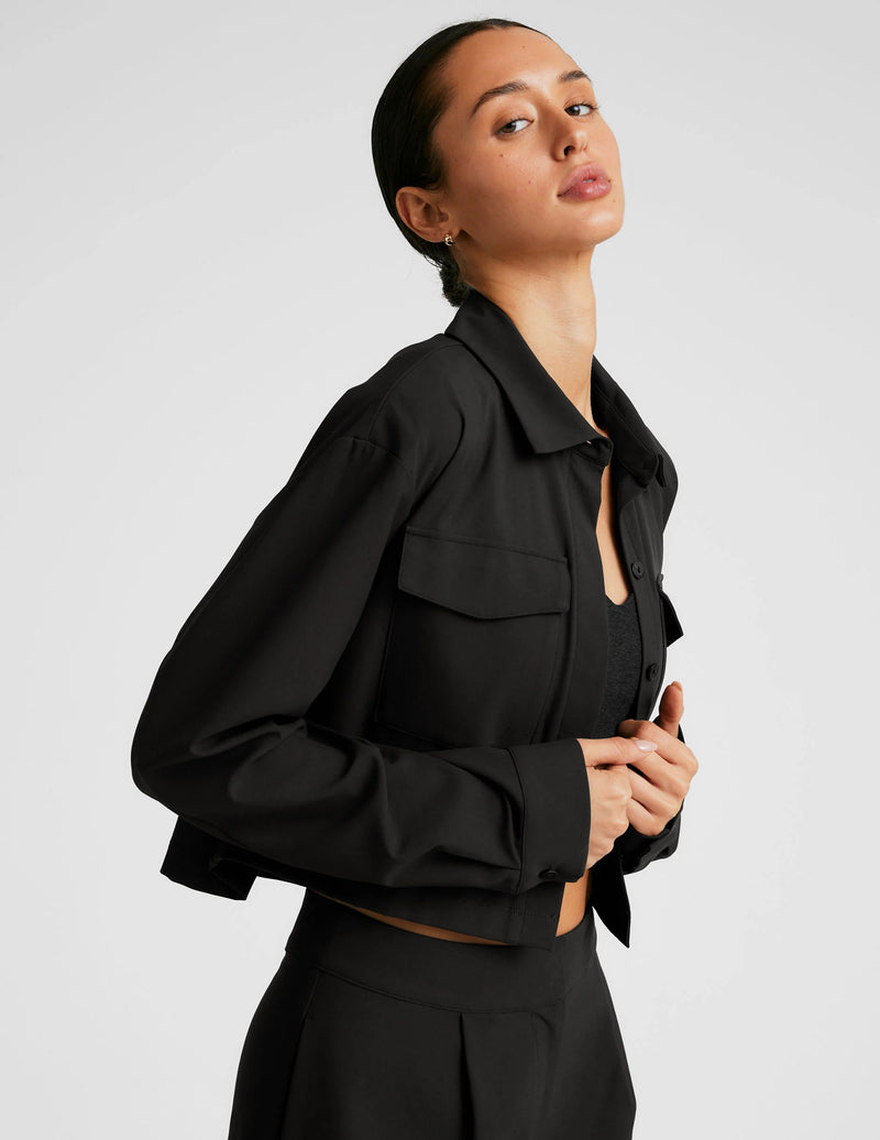 Beyond Yoga Midtown Cropped Jacket Black