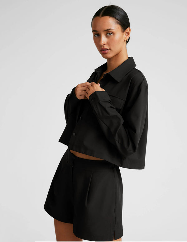 Beyond Yoga Midtown Cropped Jacket Black