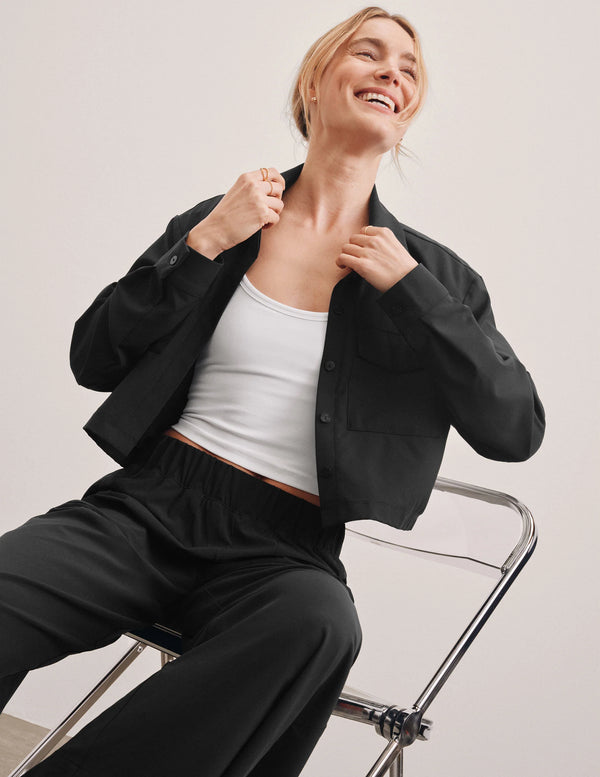 Beyond Yoga Midtown Cropped Jacket Black