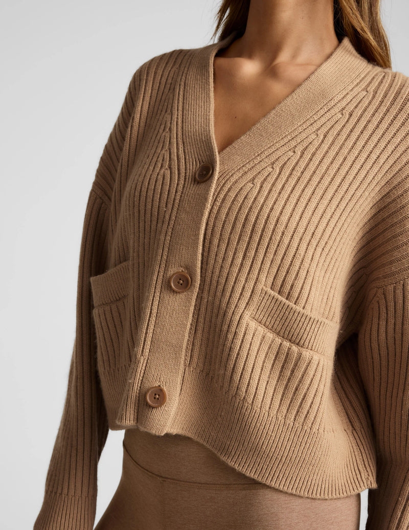 Beyond Yoga Soft Wool Blend Cardigan Camel
