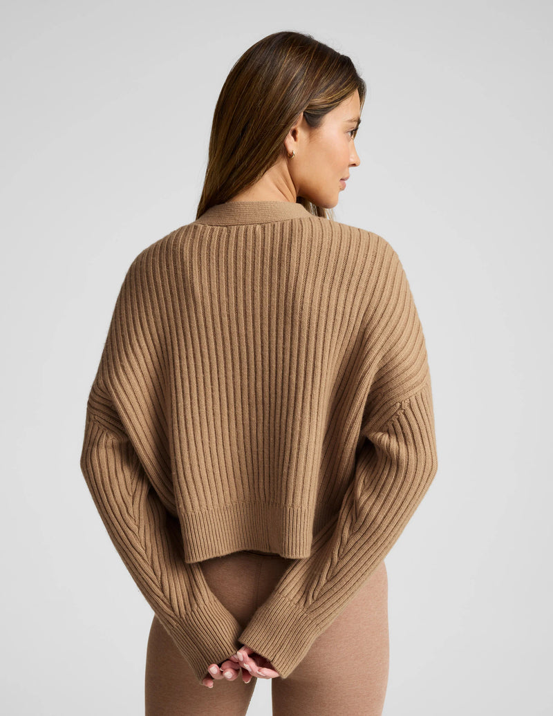 Beyond Yoga Soft Wool Blend Cardigan Camel