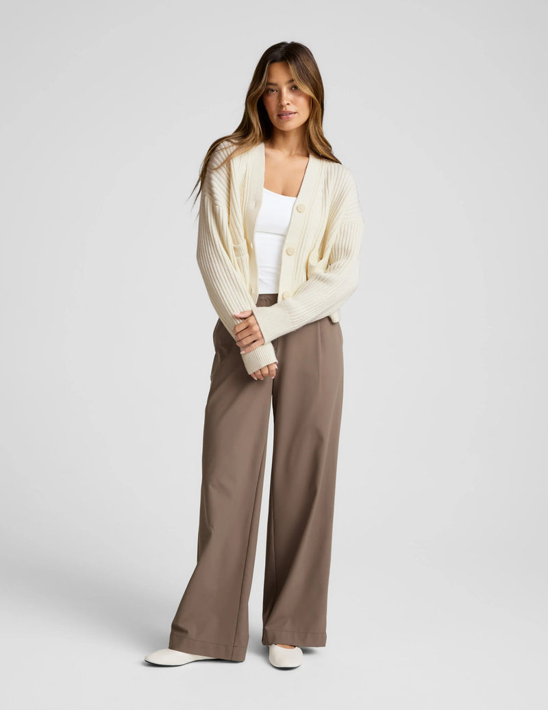 Beyond Yoga Soft Wool Blend Cardigan Ivory