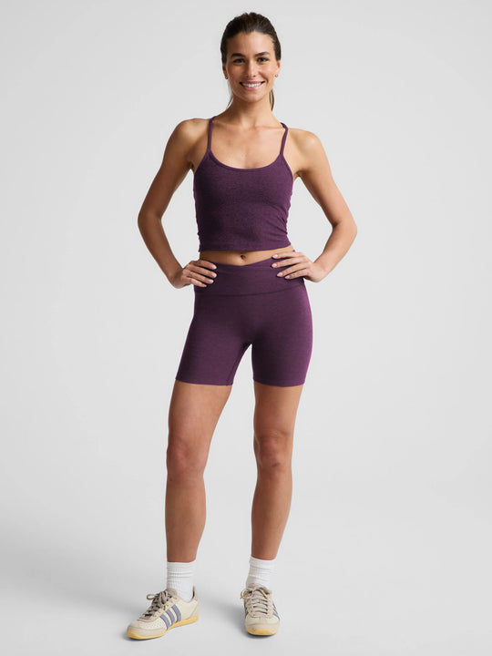 Beyond Yoga Spacedye At Your Leisure 5 Biker Short Brilliant Blackberry Heather
