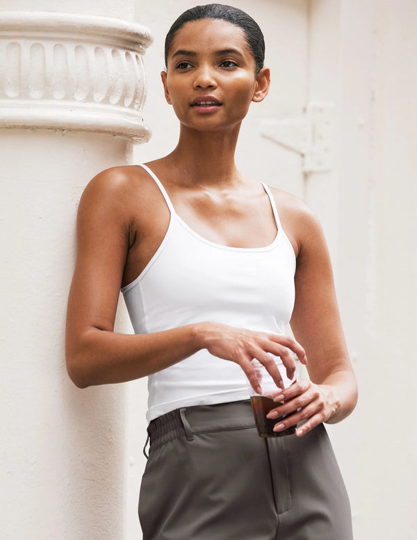 Beyond Yoga Spacedye Forever Waist Length Tank Cloud White