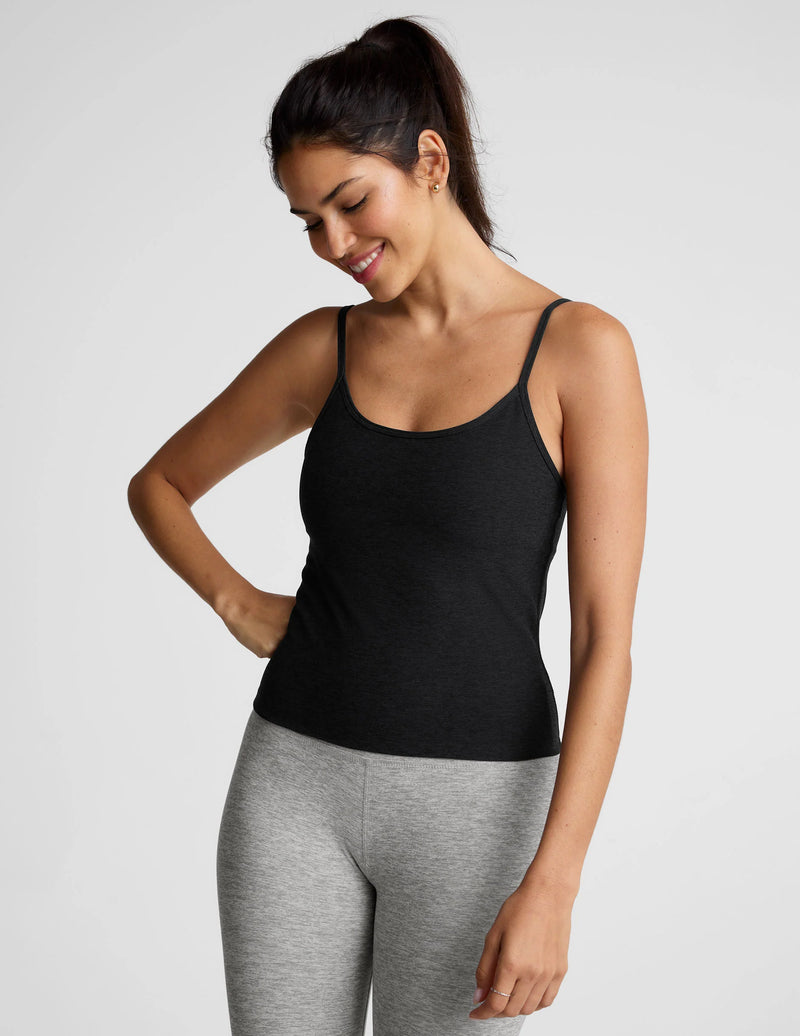 Beyond Yoga Spacedye Forever Waist Length Tank Darkest Night