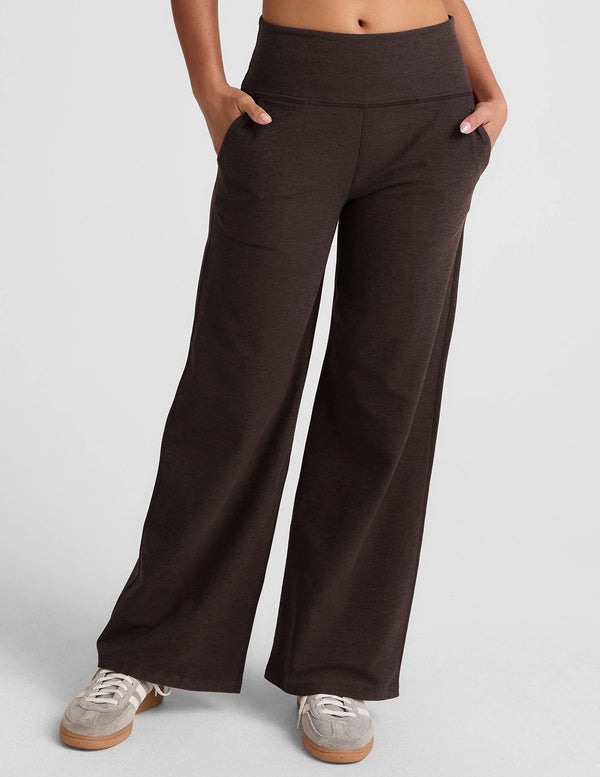 Beyond Yoga Spacedye Laid Back Wide Leg Pant Dark Chocolate Heather