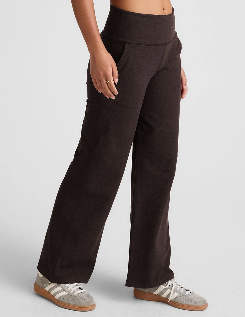 Beyond Yoga Spacedye Laid Back Wide Leg Pant Dark Chocolate Heather