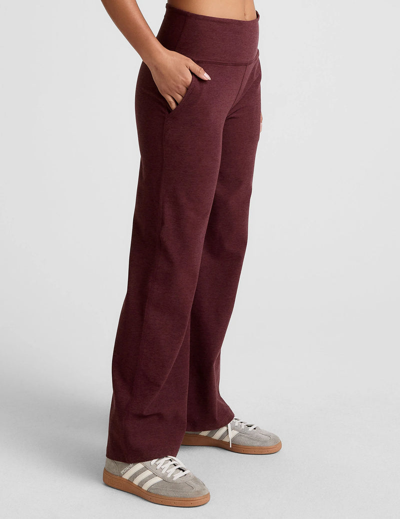 Beyond Yoga Spacedye Laid Back Wide Leg Pant Midnight Burgundy Heather