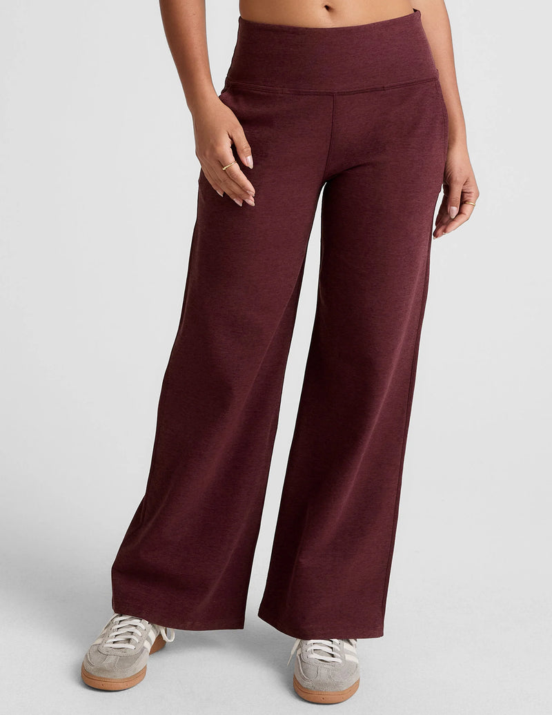 Beyond Yoga Spacedye Laid Back Wide Leg Pant Midnight Burgundy Heather
