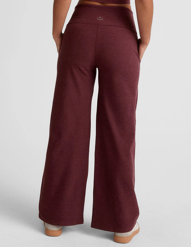 Beyond Yoga Spacedye Laid Back Wide Leg Pant Midnight Burgundy Heather