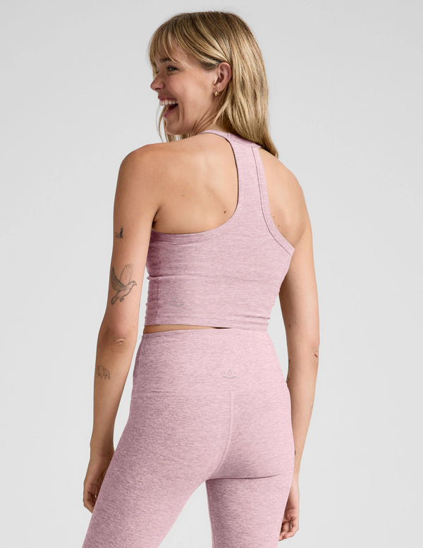 Beyond Yoga Spacedye On The Up Cropped Tank Blush Blooms Heather