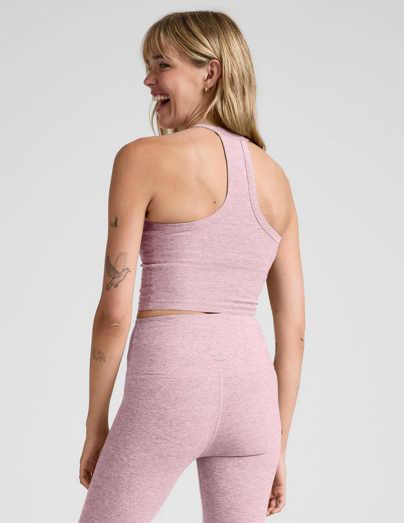 Beyond Yoga Spacedye On The Up Cropped Tank Blush Blooms Heather