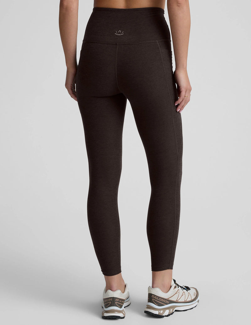 Beyond Yoga Spacedye Out Of Pocket High Waisted Midi Legging Dark Chocolate Heather