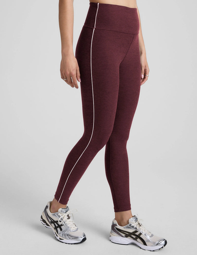 Beyond Yoga Spacedye Ready Midi Legging Midnight Burgundy Heather