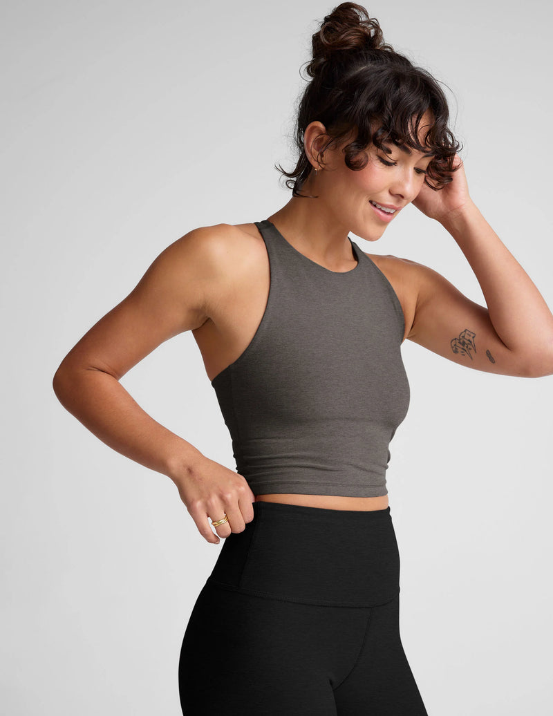 Beyond Yoga Spacedye Refocus Cropped Tank True Gray Heather