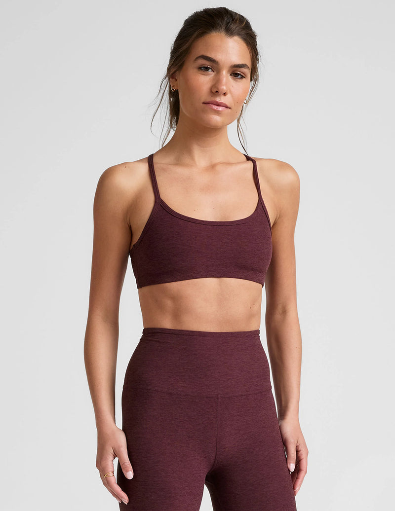 Beyond Yoga Spacedye Slim Racerback Bra Midnight Burgundy Heather