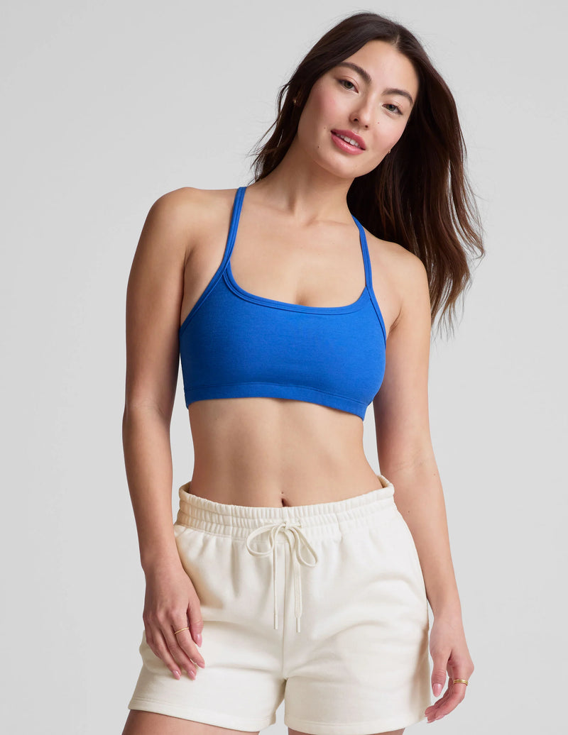 Beyond Yoga Spacedye Slim Racerback Bra in Court Blue Heather