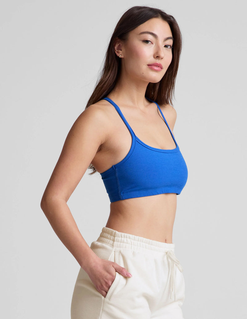 Beyond Yoga Spacedye Slim Racerback Bra in Court Blue Heather