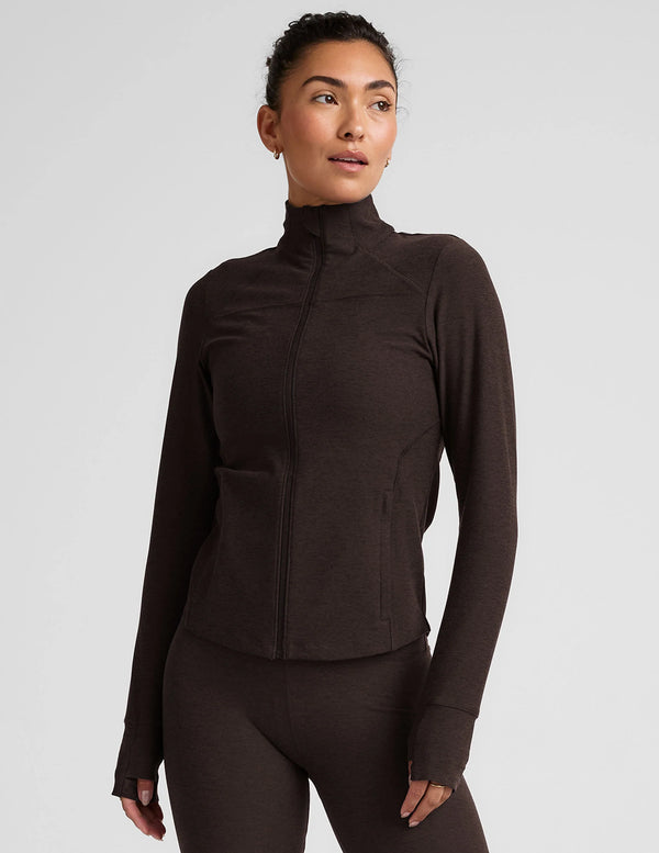 Beyond Yoga Spacedye Trails Active Jacket Dark Chocolate Heather
