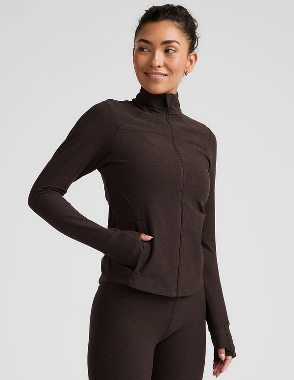 Beyond Yoga Spacedye Trails Active Jacket Dark Chocolate Heather