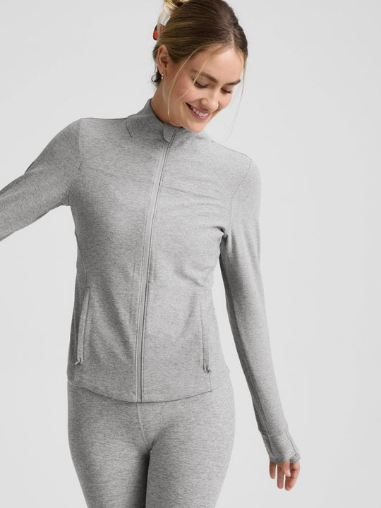 Beyond Yoga Spacedye Trails Active Jacket Silver Mist