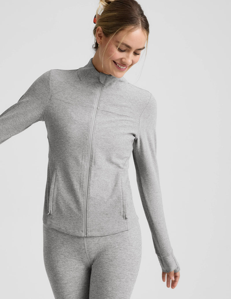 Beyond Yoga Spacedye Trails Active Jacket Silver Mist