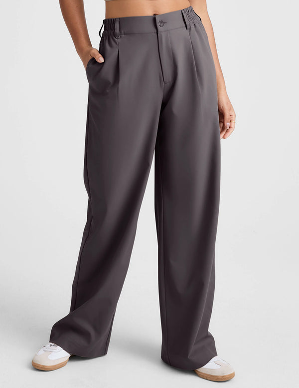 Beyond Yoga Status Wide Leg Trousers Soft Umber