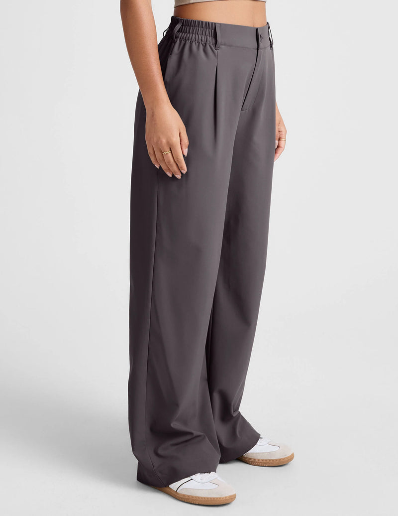 Beyond Yoga Status Wide Leg Trousers Soft Umber