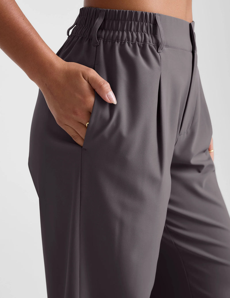 Beyond Yoga Status Wide Leg Trousers Soft Umber