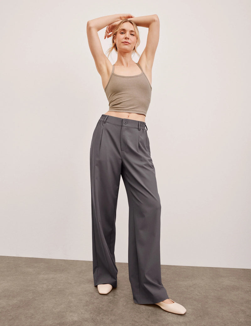 Beyond Yoga Status Wide Leg Trousers Soft Umber