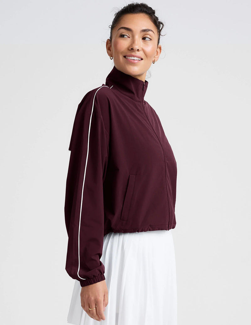 Beyond Yoga Track Jacket Black Cherry