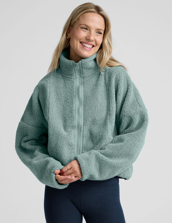 Beyond Yoga Unity Zip Jacket Misty Blue Heather