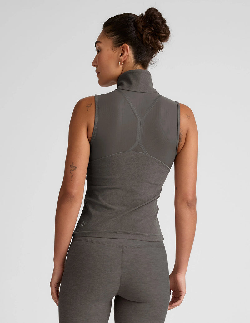 Beyond Yoga Venice Zip-Front Vest True Gray Heather