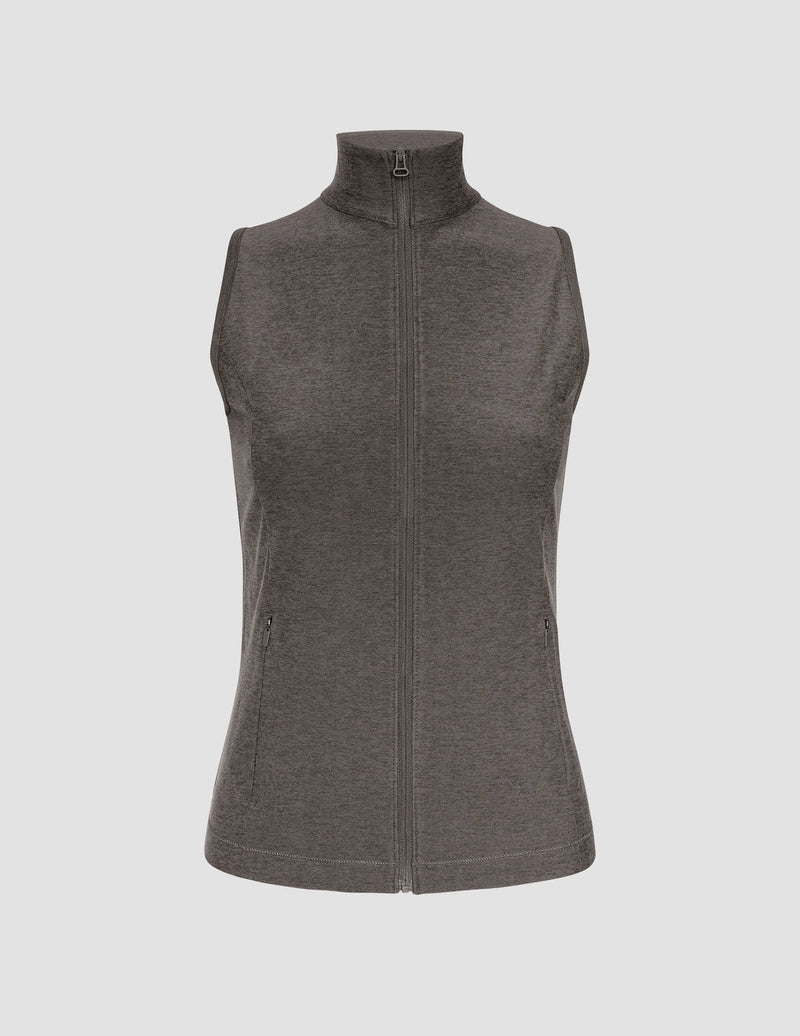 Beyond Yoga Venice Zip-Front Vest True Gray Heather