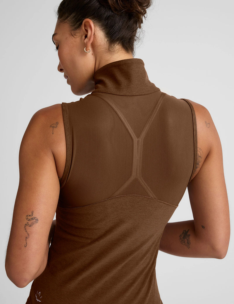 Beyond Yoga Venice Zip-Front Vest True Chocolate Heather