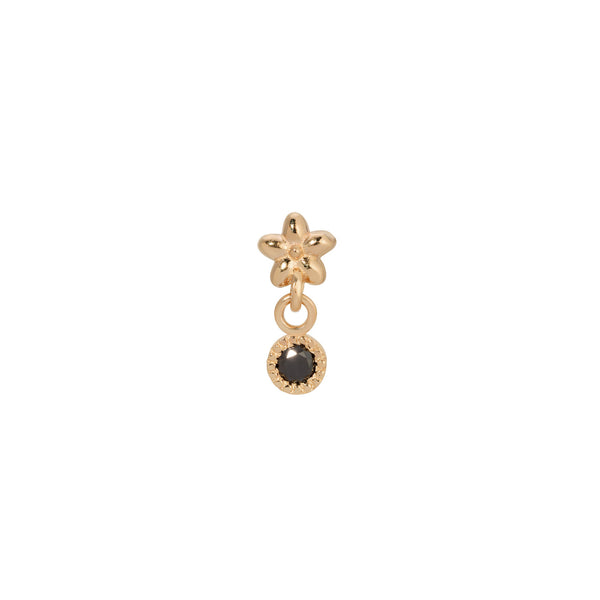 Jennie Kwon Designs Black Diamond Flower Dangle Earring (Single)