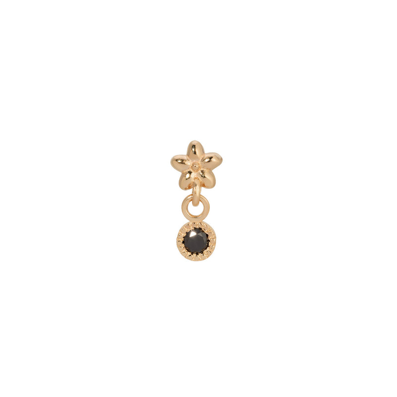 Jennie Kwon Designs Black Diamond Flower Dangle Earring (Single)