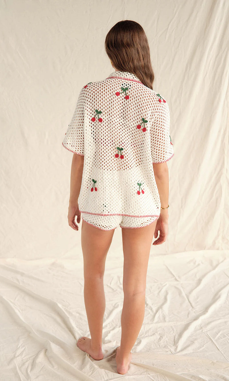 Saylor Blithe Cherry Mesh Crochet Set