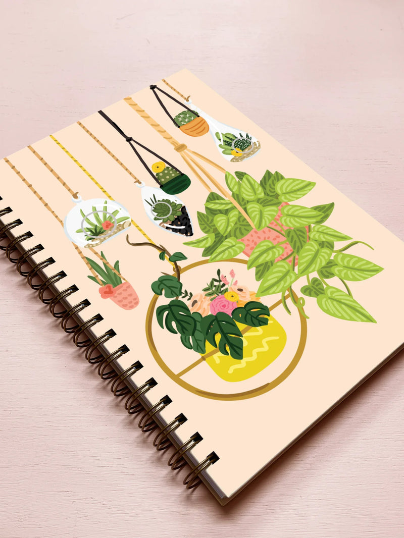 Bloomwolf Studio Hanging Plants Spiral Notebook
