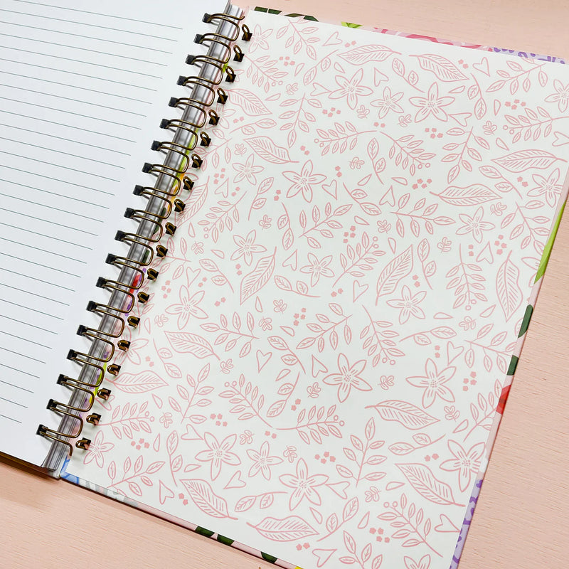 Bloomwolf Studio Pink Floral Spiral Notebook
