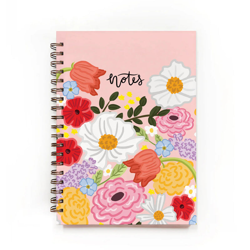 Bloomwolf Studio Pink Floral Spiral Notebook