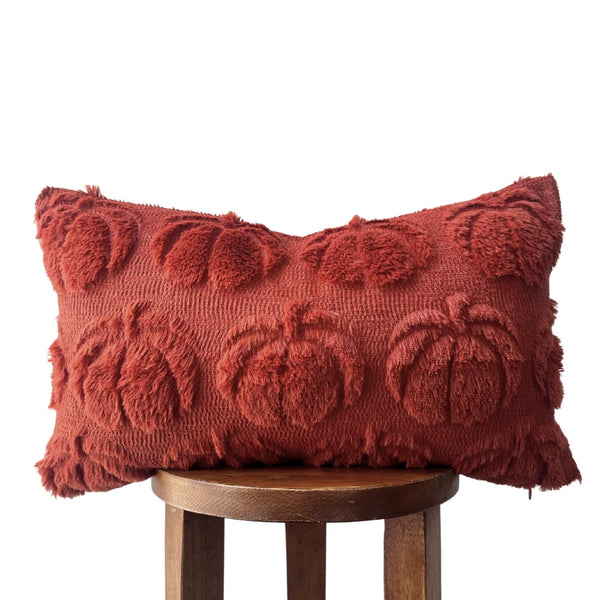 Busa Designs Burnt Orange Pumpkin Lumbar Pillow Cover