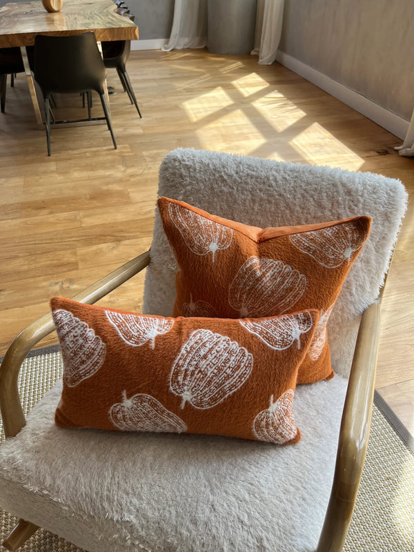 Busa Designs Burnt Orange Pumpkin Lumbar Pillow Cover