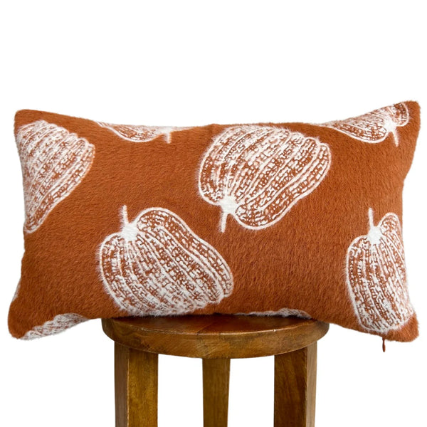 Busa Designs Burnt Orange Pumpkin Lumbar Pillow Cover