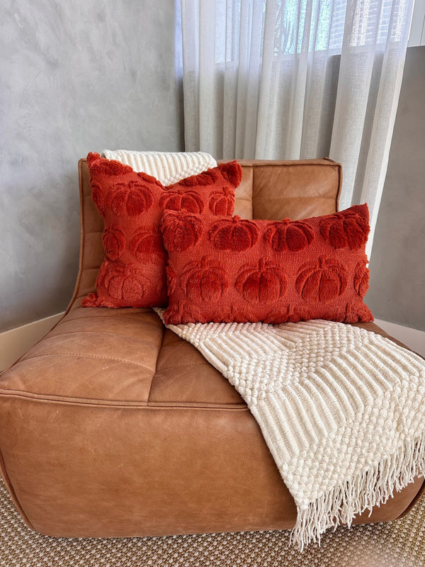 Busa Designs Burnt Orange Pumpkin Pillow Cover