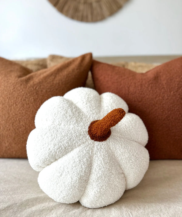 Busa Designs Jumbo Sherpa Cream Pumpkin Pillow